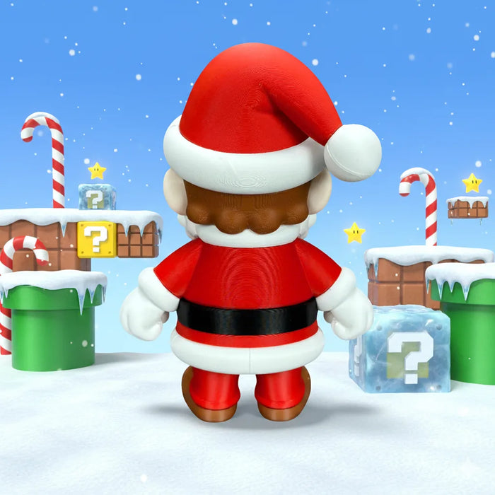 Figura Mario Santa - Super Mario impreso en 3D Chile - Figura decorativa personalizada impresa en 3D
