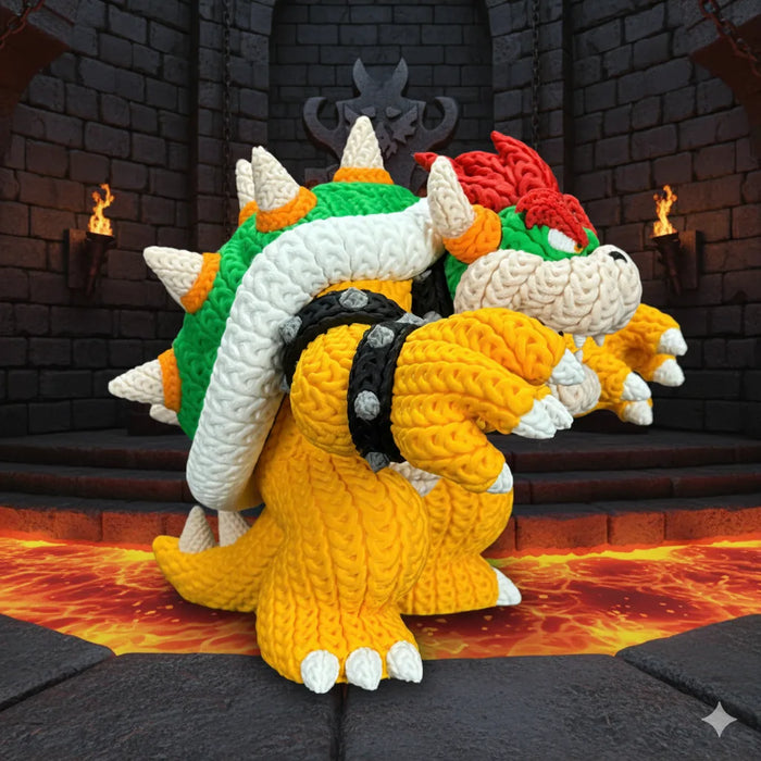 Figura Bowser efecto Crochet - Super Mario impreso en 3D Chile - Figura decorativa personalizada impresa en 3D