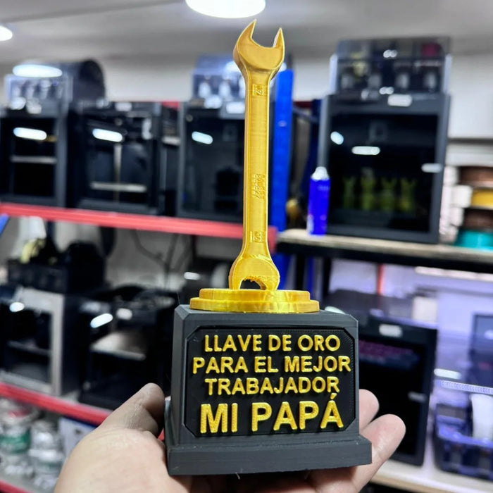 Trofeo Llave de oro para el mejor trabajador día del Papá impreso en 3D Chile - Figura decorativa personalizada impresa en 3D
