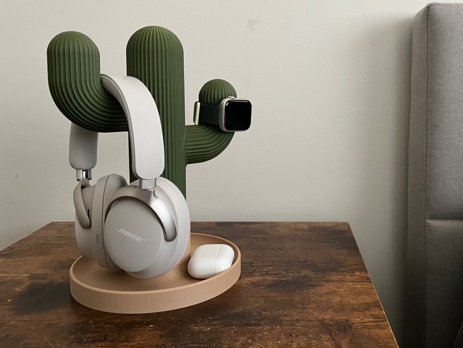 Soporte para Audífonos Cactus – Organizador Decorativo de Escritorio