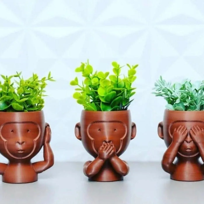 Kit Macetas Monos Sabios impreso en 3D Chile - Figura decorativa personalizada impresa en 3D