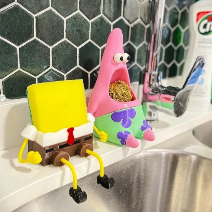 Dupla Porta Esponjas Bob Esponja y Patricio Estrella impreso en 3D Chile - Figura decorativa personalizada impresa en 3D