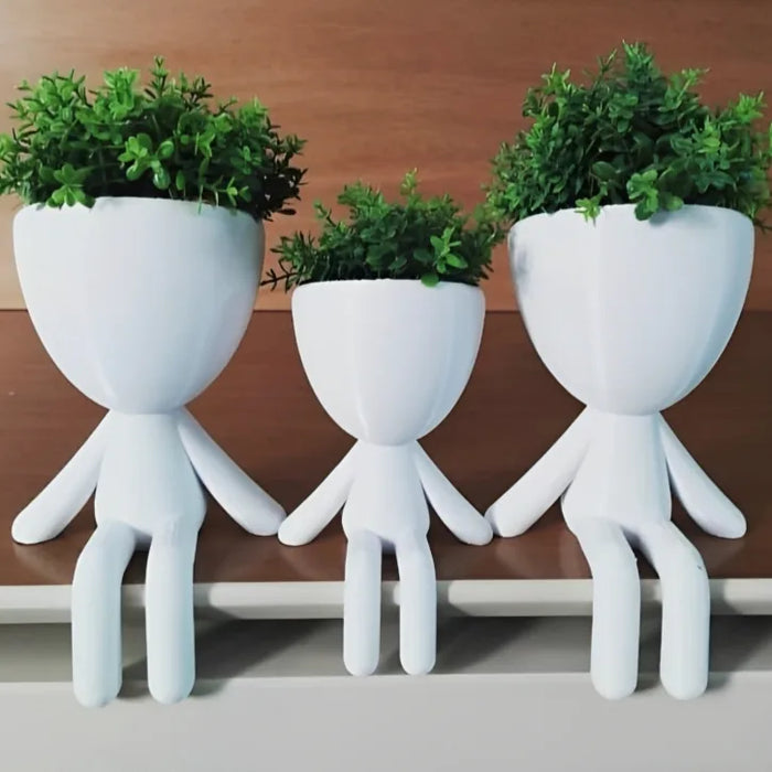 Maceta Familia Sentados + Banca impreso en 3D Chile - Figura decorativa personalizada impresa en 3D