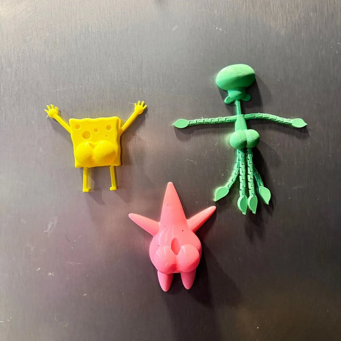 Pack Imanes Fondo de Bikini (Bob, Patricio y Calamardo ) impreso en 3D Chile - Figura decorativa personalizada impresa en 3D