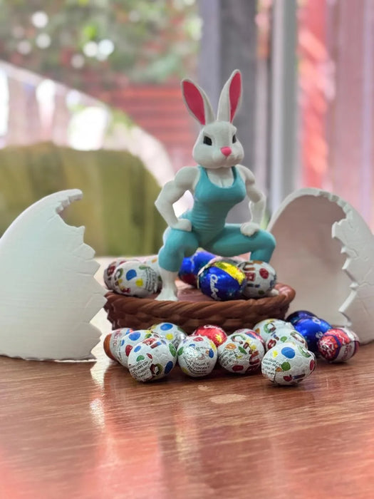 Combo Pascua: Canasta Conejo Gym + 25 Huevos Ambrosoli impreso en 3D Chile - Figura decorativa personalizada impresa en 3D