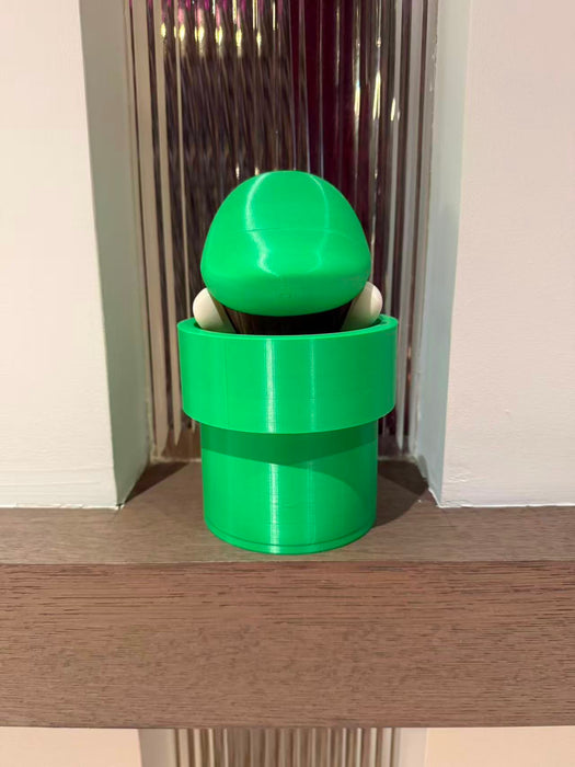 Luigi saliendo de tubería – Contenedor impreso en 3D