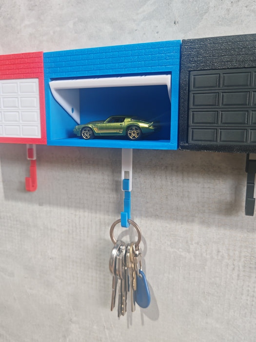 Llavero para garaje con puerta que se abre