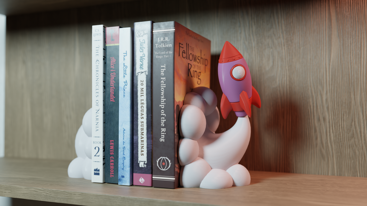 Sujetador de Libros de Cohete