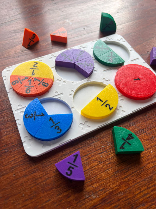 Juego de Fracciones Montessori 3D – Aprendizaje Didáctico para Niños