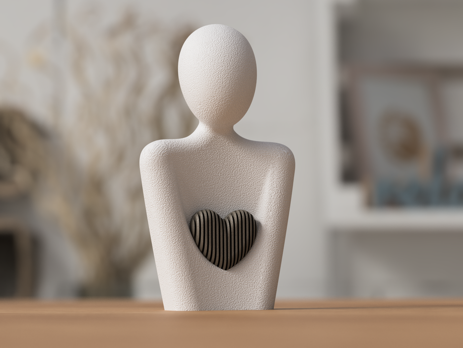Figura Día de la Madre 3D – Escultura Moderna con Corazón