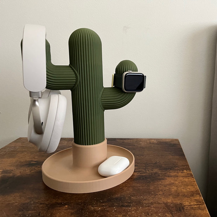 Soporte para Audífonos Cactus – Organizador Decorativo de Escritorio