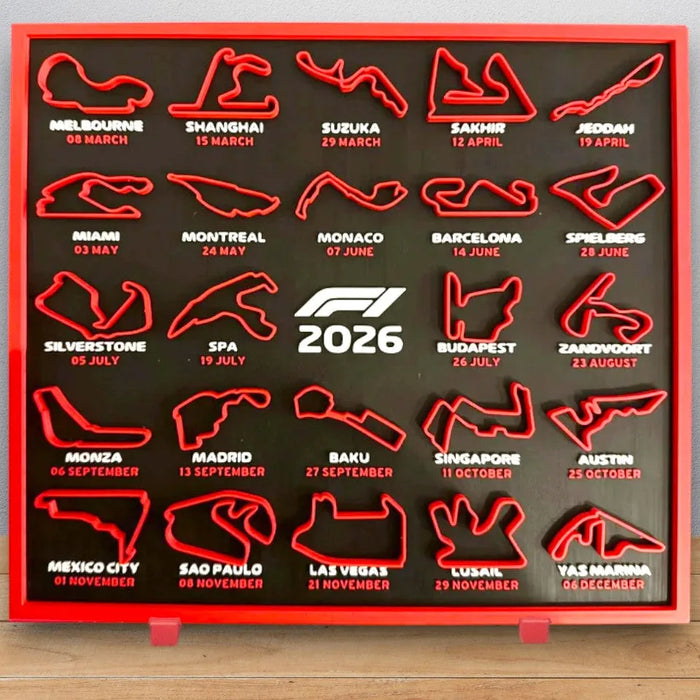 Calendario Fórmula 1 impreso en 3D Chile - Figura decorativa personalizada impresa en 3D