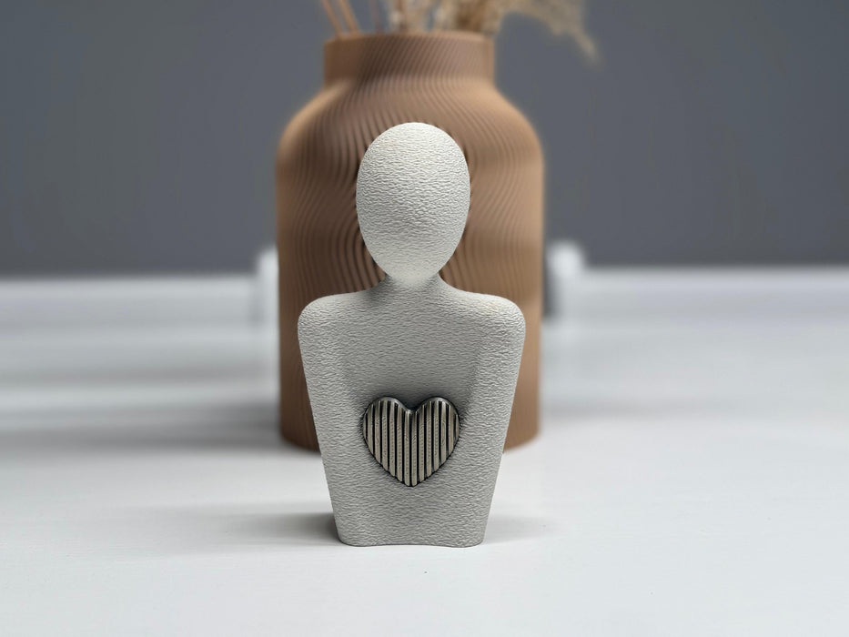 Figura Día de la Madre 3D – Escultura Moderna con Corazón
