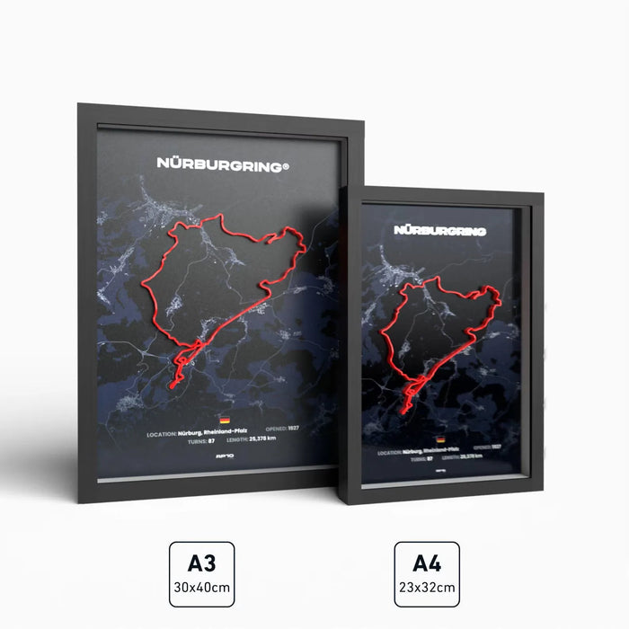 Poster 3D de las pistas de Formula 1 impreso en 3D Chile - Figura decorativa personalizada impresa en 3D