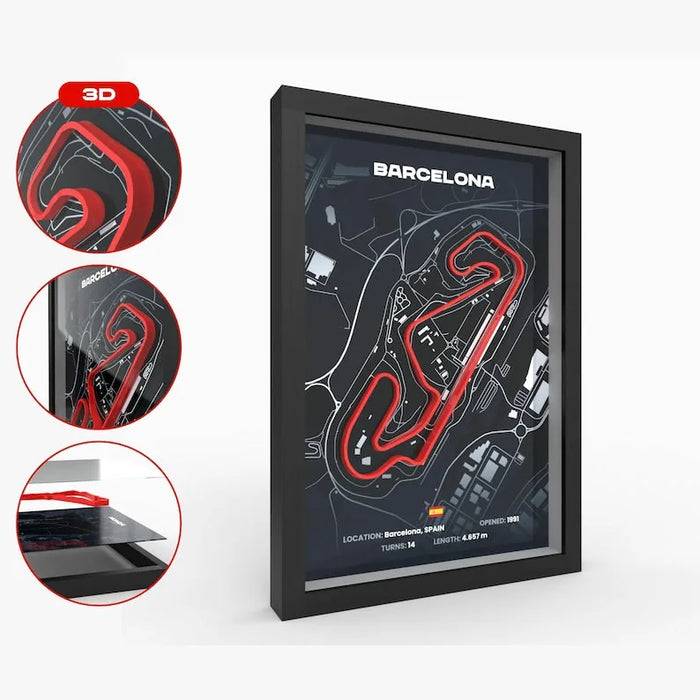 Poster 3D de las pistas de Formula 1 impreso en 3D Chile - Figura decorativa personalizada impresa en 3D