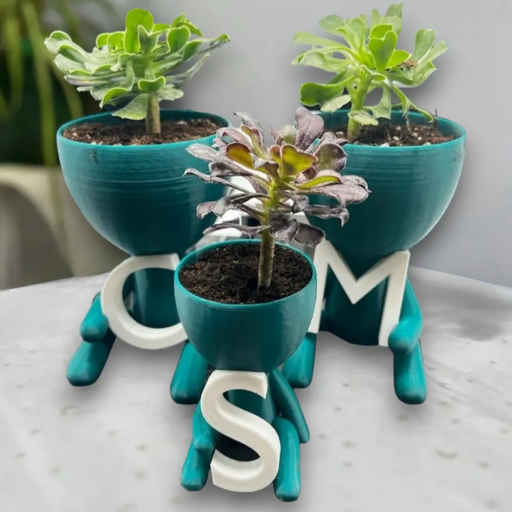 Maceta Familia con Iniciales impreso en 3D Chile - Figura decorativa personalizada impresa en 3D