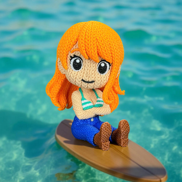 Figura Nami efecto crochet - Onepiece impreso en 3D Chile - Figura decorativa personalizada impresa en 3D