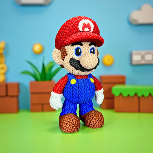Figura Mario Bross efecto Crochet - Super Mario impreso en 3D Chile - Figura decorativa personalizada impresa en 3D