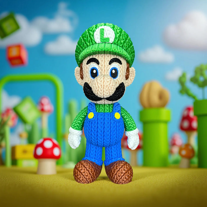 Figura Luigi Bross efecto Crochet - Super Mario impreso en 3D Chile - Figura decorativa personalizada impresa en 3D