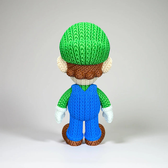 Figura Luigi Bross efecto Crochet - Super Mario impreso en 3D Chile - Figura decorativa personalizada impresa en 3D