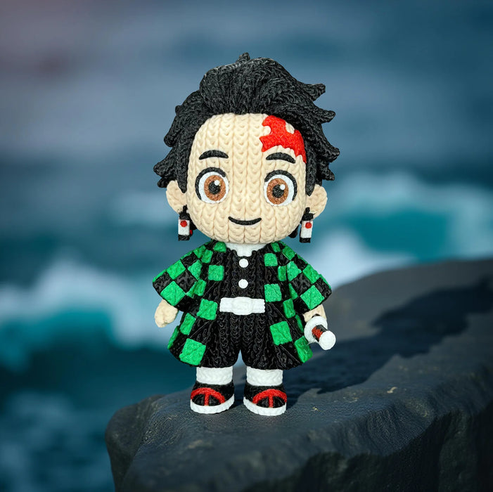 Figura Tanjiro efecto Crochet - Demon Slayer impreso en 3D Chile - Figura decorativa personalizada impresa en 3D