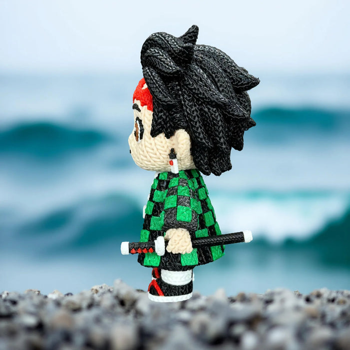 Figura Tanjiro efecto Crochet - Demon Slayer impreso en 3D Chile - Figura decorativa personalizada impresa en 3D